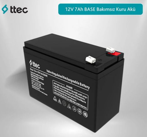 TTEC 12V 7AH BASE BAKIMSIZ KURU TİP AKÜ resmi