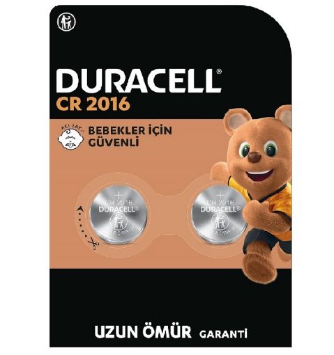 DURACELL CR2016 3V LİTYUM PİL 2Lİ BLİSTER resmi