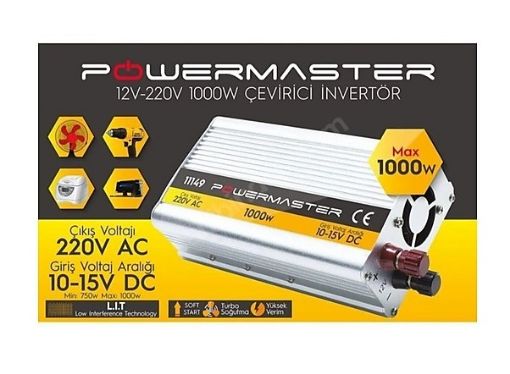 POWERMASTER 12V 1000W 11149 İNVERTÖR resmi