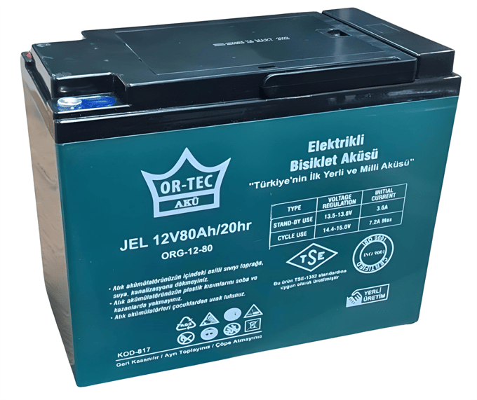 Ortec 12V 80AH Jel Motor Aküsü 2026 Üretim