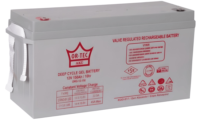 Ortec 12V 150AH JeL Solar Sistem Aküsü 2026 Yeni Nesil Üretim