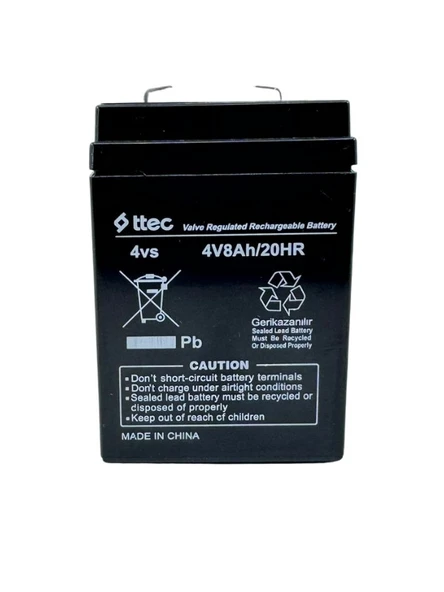 Ttec 4V 8Ah Bakımsız Kuru Akü