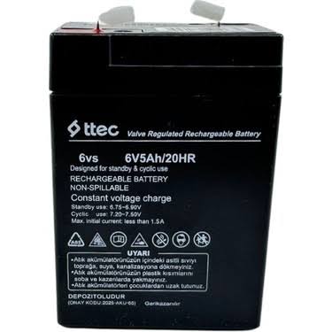 Ttec 6V 5Ah Bakımsız Kuru Akü