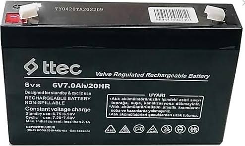 Ttec 6V 7Ah Bakımsız Kuru Akü